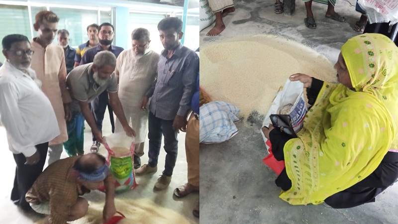 কেরাণীগঞ্জে কৃষক-শ্রমিকদের মাঝে ভূমিহীন আন্দোলনের উদ্যোগে চাল বিতরণ